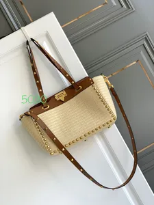 Women Woven tote Largest Shopping Bag Quilted Genuine Leather Women Luxury Brass Metal Hardware Chain Large Capacity Tote Shoulder Strap Zipper Bag -v free shipping