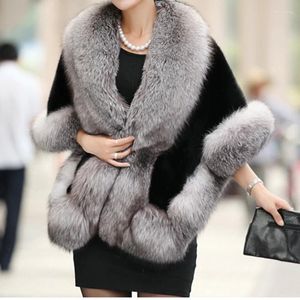 Women's Fur Faux Coat Autumn And Winter Style Mink Hair Shawl Women Collar Bride Wedding Dress Short Cape