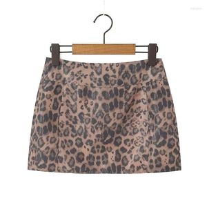 Юбки YENKYE Сексуальная женская мини-юбка в стиле ретро с леопардовым принтом в Америке
