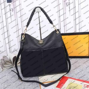 M45522 Maida Hobo Desinger Bag Women Lady Canvas منقوش من جلد العجل الأصلي مضغوط حقيبة يد محفظة على الكتف