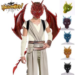 Halloween Maske Geschenk Halloween Party Teufel Flügel Kinder Party Dekoration Drachenflügel Schwanz Maske Set Cosplay Requisiten Dinosaurier Requisiten