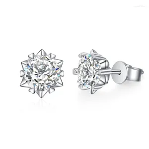 Studörhängen E053 LEFEI Fashion Trendy Simple Fresh Classic Snow Moissanite Star Earring Women Real S925 Sterling Silver Party Jewelry