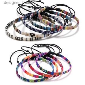 Charmarmband Böhmen Handgjorda vävningsrep Pararmband för kvinnor Män flerfärgade etniska trådarmband Bangles smycken Giftl231214