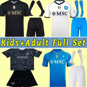 23 24 24 Jersey Napoli Soccer Jersey Osimhen INSIGNE 2023 2024 NEapol Maglia Mertens Verdi Milik Men Bramkarz Pink Men Kids Full Set Skarpetki dziecięce