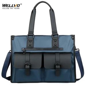 Mężczyźni Oxford teczka męska Business Casualne torebki torby laptopa Dokumenty magazynowe Torba Modna Black Blue XA901ZC 2201252694