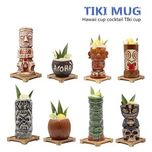 Bottiglie d'acqua Hawaii Tiki Mugs Tazza da cocktail Birra Boccale per bevande Vino in ceramica Ottimo per bevande 231212