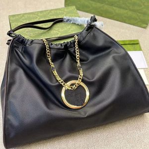 Senior Blondie Large Tote Bag Women Designer Bag Super Capacity Shoulder Bags with Gold Chain Leather Handbag Purse Interlocking Letter G Hardware G18