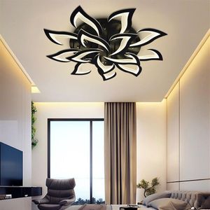 Nowy żelazny akrylowy płatek Lampa Lampa sufitowa salon studiowanie sypialni kuchenki domowe lampy sufitowe nowoczesne oświetlenie LED czarny Myy190D