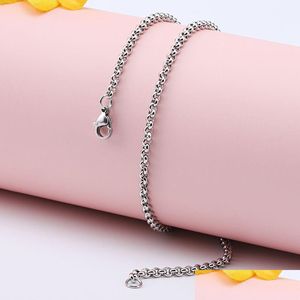 Other 2Mm 316L Stainless Steel Necklace Round Rolo Link Chains Women Mens Fashion Jewelry Drop Delivery Jewelry Necklaces Pendants Dhqoe