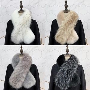 Scarves Patchwork Fur Shawl Fake Raccoon Warm Winter Long Neck Warmer Women Muffler