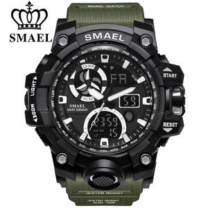 العلامة التجارية Smael Sport Watches للرجال مقاوم للماء Thock LED Digital Watch Wristwatch Clock Man 1545C Big Mens Watches Milita2762