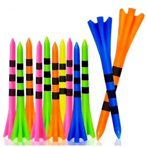 Golf Tees 5-Paw Golf Plastic Tee Unbreakable 60-Piece Pack Multi-Color Striped Plastic Golf Tees Low Resistance To Reduce Surface Contact 231212