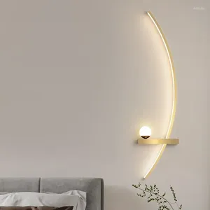 Wall Lamps Modern LED Lamp Minimalist Stripe Sconce Black Gold Decorative For Bedroom Bedside Study Home Indoor Lighting Lusters