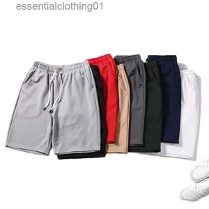 Mäns shorts Men Summer Beach Pants Mesh Sports Joggers Casual Running Shorts Elastic Midje Solid Color Short Pants Sweatpant Dropshipping L231212