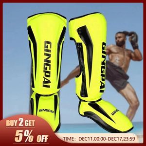 Shin Guard Profesyonel Kickboks Bacak Muay Ayak Bileği Koruyucusu Meşe MMA Boks Kalınlaştırılmış Dövüş Dişlisi Bilmek 231212