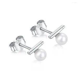 Kolczyki stadninowe Karloch S925 Pure Silver Ear Studs Spersonalizowany styl INS prosty kształt słodkowodnej perły Temperament Mass