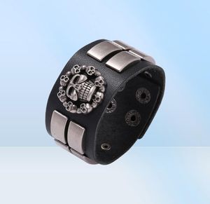 Bangle Jessingshow Black Men Genuine Leather Bracelet Rock Statement Skull Bracelets Bangles Gothic Style Personality Charm Jewelr2790762