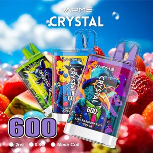 Vapme Crystal 600 Puffs E cigarettes Disposable Vape pen 2ml Pre-Filled OEM ODM 550mah cobalt type-c port