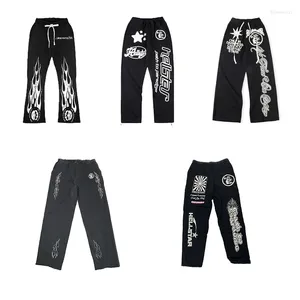 Männer Hosen Hellstar Y2K Jogginghose Männer Frauen Gothic Gedruckt High Street Hosen Übergroßen Casual Streetwear Breite