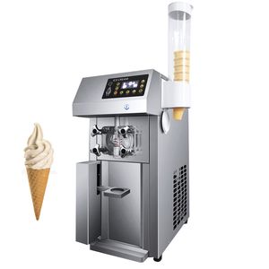 Tabletop Soft Serve Ice Cream Maker Commercial Automatic Sweet Cone Sundae Ice Cream Making Machine