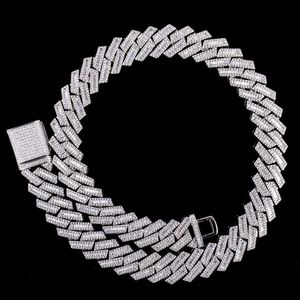 Anpassade hiphopsmycken 18mm VVS Moissanite Diamond Miani Cuban Chain