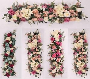 Yapay Arch Çiçek Sırası 100cm Uzunluk Diy ipek Peonies Güller Simülasyon Çiçekleri Düğün Merkez Parçası Dekoratif Zemin2000412