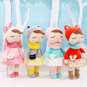 33cm adorável metoo angela meninas plushie crianças brinquedos animais de pelúcia vestido dos desenhos animados meninas crianças aniversário presente de natal meninas plushies coelho unicórnio gato raposa