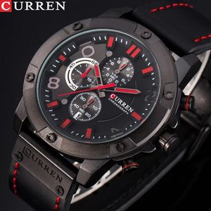 Reloj CURREN nuevo para hombre, reloj de pulsera de cuarzo con cronógrafo informal a la moda, correa de cuero, reloj masculino con fecha, reloj Masculino2962