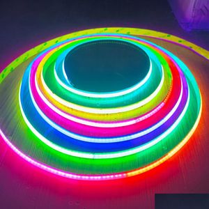 LEDストリップ12V 24V WS2811 5M COB FOB RGB PIXEL Flexible Strip Light Tapeアドレス可能なドリームマジックカラーチェイシング720LEDS/M高デンシットDHCNW