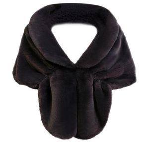 Scarves Womens Faux Fur Collar Shawl Scarf Wrap Evening Party Cape Stole For Bride And Bridesmaid Winter Coat8687610