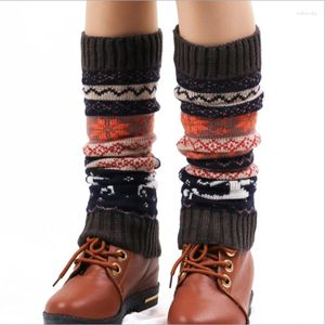 Kadınlar çorap Noel kar tanesi sıcak sonbahar kış kız ayak kapağı örme yün botlar sa805