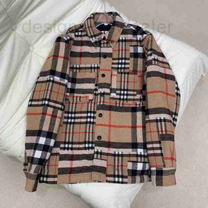 Men's Jackets Designer 2023 Autumn/Winter New Casual Fashion Checkered Single breasted Wool Shirt Style Coat E652