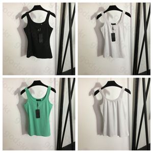 Mode smala tank tops kvinnor sexig u nack väst kamisol designer klassisk borrbrev ärmlösa skjorta toppar