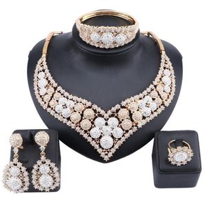 Women Party Bridal Fine Crystal Necklace Earring Jewelry Sets For Wedding Party Dinner Dress Accessories Jewelry Sets279g