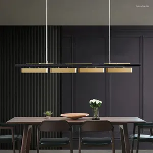 Avizeler Modern Minimalist Strip LED Kolye Işıkları Masa oturma odası kahve masaları mutfak avizesi ev dekor fikstürü