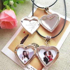 Choker 1 Pcs Fashion 2.8 2.8cm Love Locket Pendant Can Open Po Frame Glossy Family Necklace Party Holiday Accessories