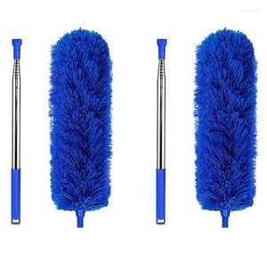 Soluções de lavagem de carro 2x escova de limpeza de calha ferramenta de telhado com pólo extensível 8.2ft guarda limpador fácil remover deixar azul