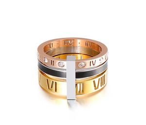 Kadınlar için Rhinestone Yüzüğü Paslanmaz Çelik Altın Gül Altın Gümüş Roman Numara Parmak Yüzük Femme Düğün Nişan Yüzükleri Jewelry7394756