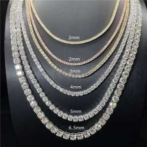 GRA VVS Cluster Wholesale Round Cut 2,5mm 5mm 4mm Armband 3mm 925 Sterling Silver Necklace Moissanite Tennis Chain Sparkle