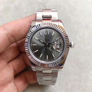 Steel Dark ST9 Rhodium Dial Datejust Uhr mit geriffelter Lünette 41 mm 116333 126334 Automatische mechanische Armbanduhren Armband Saphirglas298P