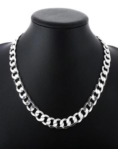 Специальное предложение: ожерелье из стерлингового серебра 925 пробы для мужчин, классическая цепочка 12 мм, 18 30 дюймов, изысканные модные брендовые украшения, подарок на свадьбу, вечеринку 28049481