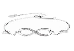 925 jóias infinito pulseira ajustável para mulher s925 stlerling prata 22cm pulseiras para festa gift6452896