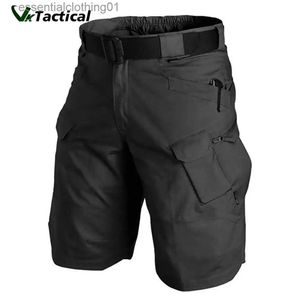 Męskie szorty Mężczyzn Urban Military Tactical Shorts Outdoor Wodoodporne zużycie odporne na ładunki Szybkie suche kieszeń LTI Plus Size Pantining Pants L231219