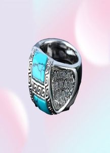 Europa Silver Plating Inlay Turquoise Ring Anelli vintage Miscela Dimensione 16194425603691337