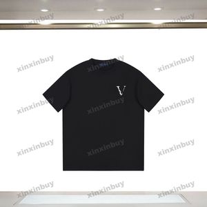 Xinxinbuy Men Designer Tee T Shirt Ski Letter Patch Jacquard 1854 Short Sleeve Cotton Women Black White Blue Grey Red S-XL