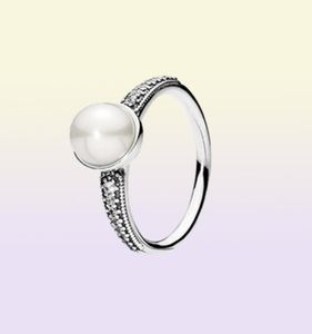 Nytt märke 100 925 Sterling Silver Elegant Beauty Romantic Pearl Ring for Women Wedding Rings Fashion Jewelry7499094