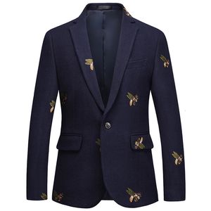 Men's Suits Blazers S-6XL Boutique Fashion Embroidery Men's Casual Business Blazer Male Slim Suit Jacket Navy Blue Wedding Banquet Coat Male 231211