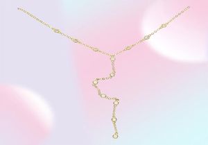 Gold plated high quality cz station Y lariat necklace 2018 summer sexy women gift european women long chain gorgeous fashion jewel7633644