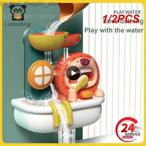 Zabawki do kąpieli 1/2pcs Baby Bath Shower Spray Water Gra Bubble Gra Cartoon Lion Basen Kąpiel Early Educational Toys dla dzieci Q231212