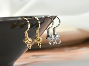 Takı Yapma Jewelry Amp Bileşenleri 20 PCS DIY Küpe Aksesuarları Kalın 14K Altın Kaplama Küpe Kancaları Çiçek Topu Yay Silve8480284